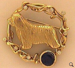Bearded Collie Brooch - BCOL173