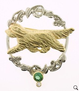 Bearded Collie Brooch - BCOL175