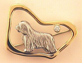 Bearded Collie Brooch - BCOL261