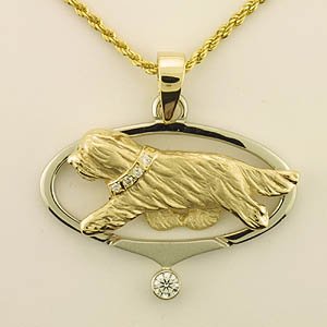 Bearded Collie Pendant - BCOL409