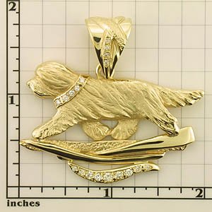 Bearded Collie Pendant - BCOL405
