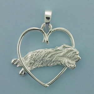 (image for) Bearded Collie Pendant - SBCOL501